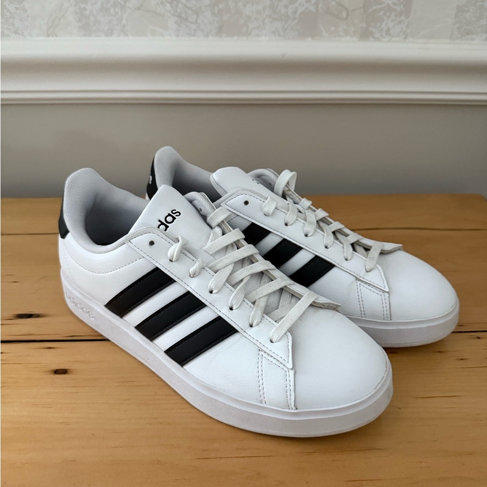 Adidas White and Black Low-Top Sneakers